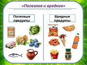 Беседа "Полезные и вредные продукты"